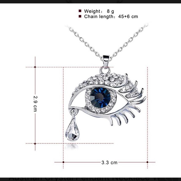 ⭐️SALE⭐️ NEW Magic Eyes Eyelashes Teardrop Pendant Necklace - Picture 5 of 7